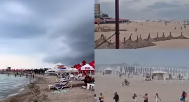Plajele din Eforie Nord au fost „măturate” de o furtună de nisip. E cod galben de vijelii în Dobrogea