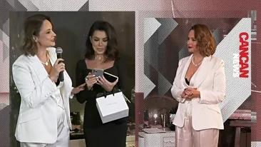 Andreea Marin și Simona Pătruleasa, în „duel” black & white. Cele două celebre prezentatoare TV au „răvășit” asistența la ultima apariție mondenă