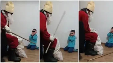 VIDEO / Imagini revoltătoare în Bistriţa-Năsăud! Un copil a fost umilit de un bărbat deghizat în Moş Nicolae