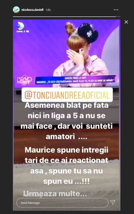 Daniel Niculescu l-a atacat pe Maurice Munteanu și s-a plâns la Bravo, ai stil! Gestul făcut de Andreea Tonciu după ce soțul ei l-a avertizat pe jurat să spună adevărul despre Alexandra Ungureanu