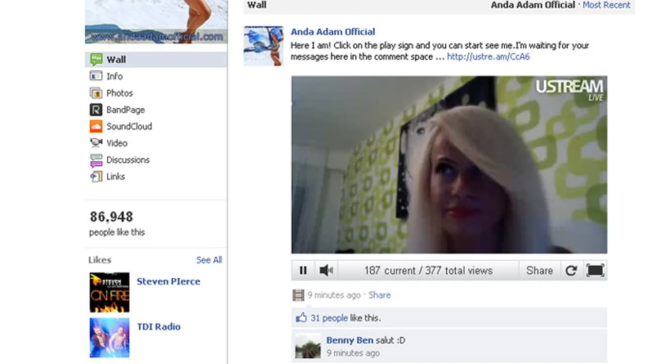 Anda Adam a facut videochat!