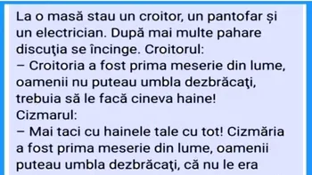 BANC | La o masă stau un croitor, un pantofar și un electrician