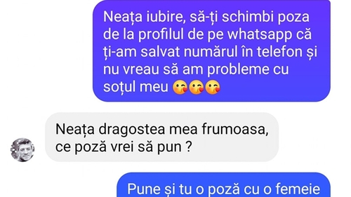 Bancul sfârșitului de săptămână | "Iubire, să-ți schimbi poza de la profilul de pe WhatsApp"