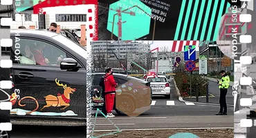 Dorian Popa și-a transformat bolidul în sania lui Moș Crăciun. Până și polițiștii l-au oprit să-și facă poze