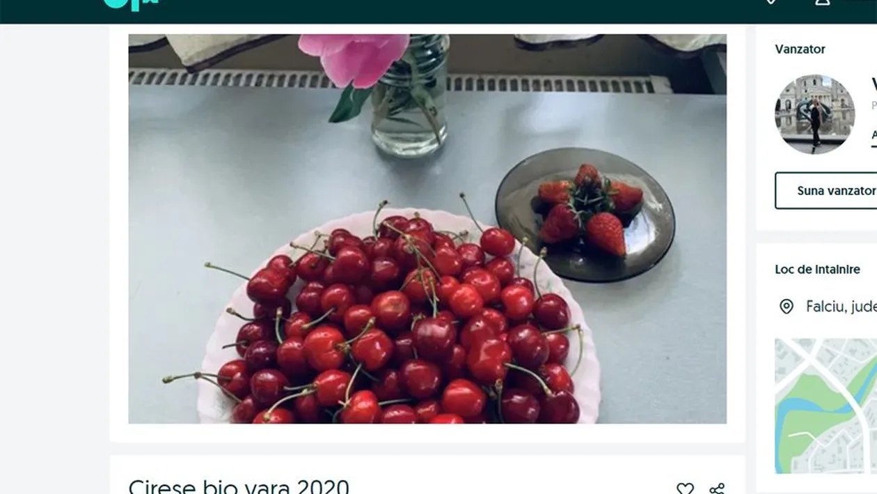 Nu e banc! Cu câți lei vinde o femeie din Vaslui pe Olx un kilogram de cireșe