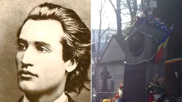 Imagini exclusive. Ce a apărut la mormântul lui Mihai Eminescu în prima zi a anului