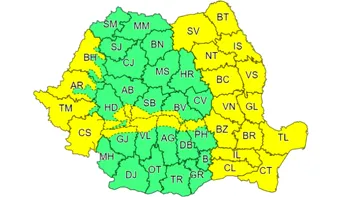 Avertizare Generală ANM! Cod galben în România. La ce oră începe