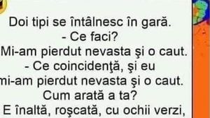 BANC | Doi bărbați se întâlnesc în gară și își caută nevestele