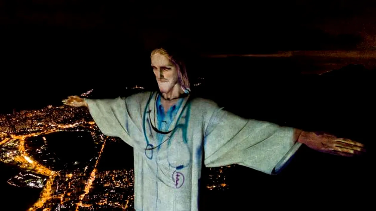Rio de Janeiro, tribut impresionant pentru victimele epidemiei de coronavirus! Cum a fost iluminată statuia lui Iisus