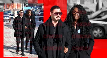 Alex Drăgușin și soția, ținute all-black la cununia lui Radu Drăgușin! Sportiva a atras privirile trecătorilor