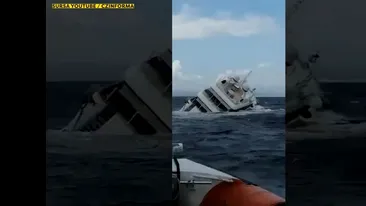 Un iaht de lux s-a scufundat în apele Golfului Squillance, din Italia. Membrii echipajului, salvați de o navă de patrulare românească