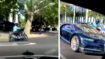 Hoţi pe scutere au atacat în Londra un Bugatti Chiron cu ciocanul. Cum s-a terminat incidentul şocant