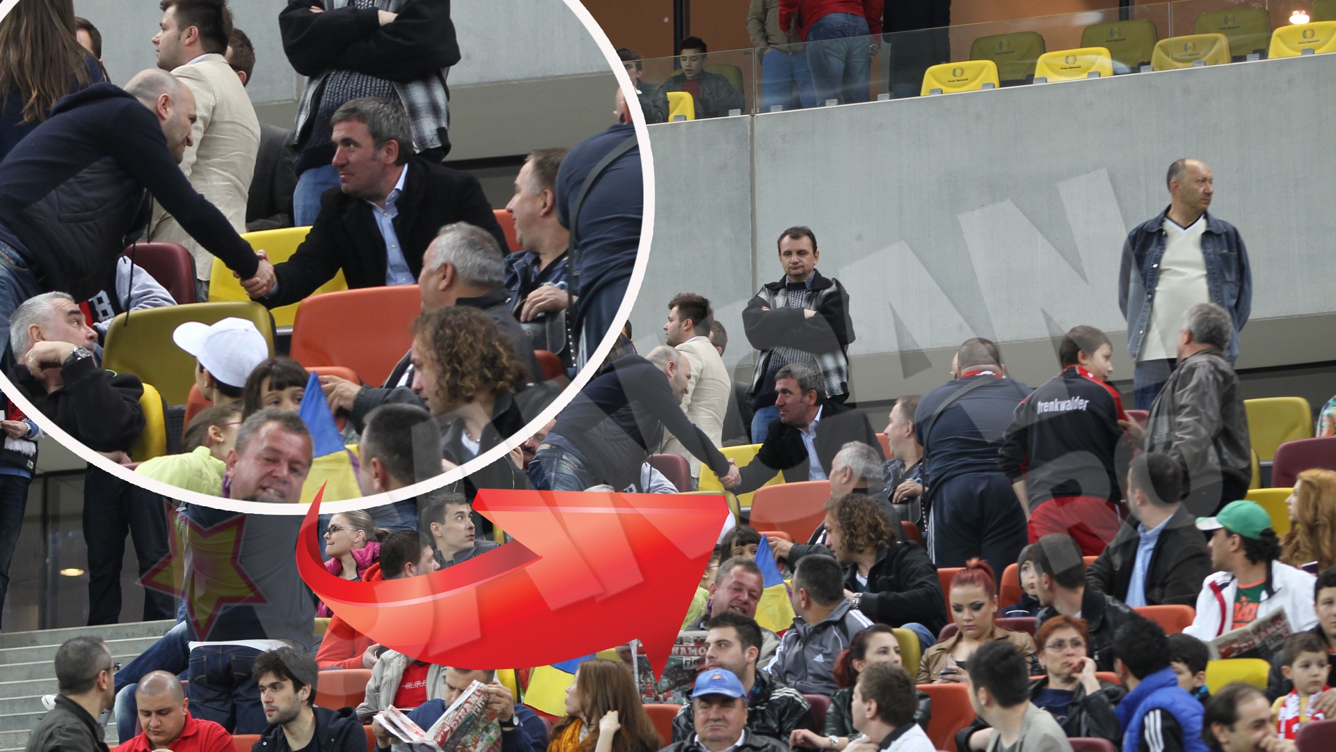 Atentie, vine Regele! Vezi cum a reusit Hagi sa faca o tribuna intreaga sa il priveasca desi nu era pe teren!
