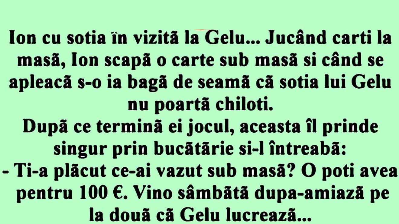 Bancul de miercuri | Gelu și soția lui Ion