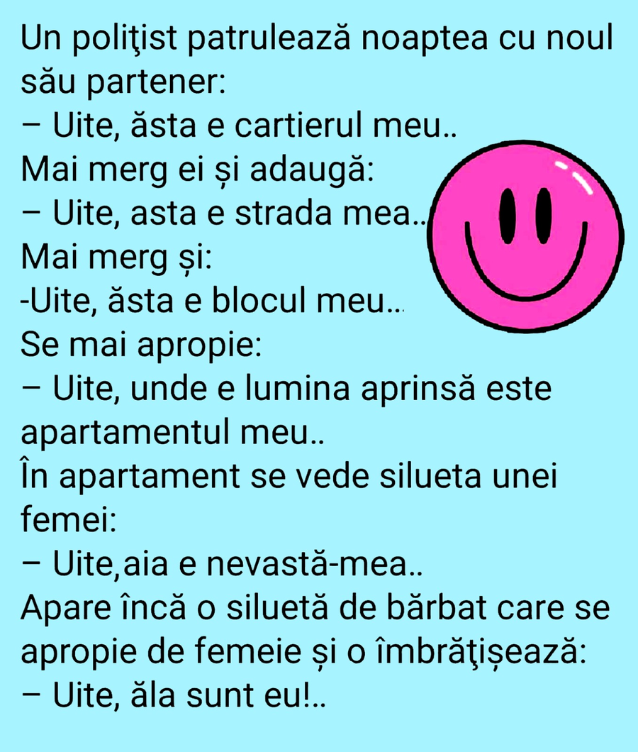 Bancul de weekend | Polițistul îi prezintă cartierul noului partener
