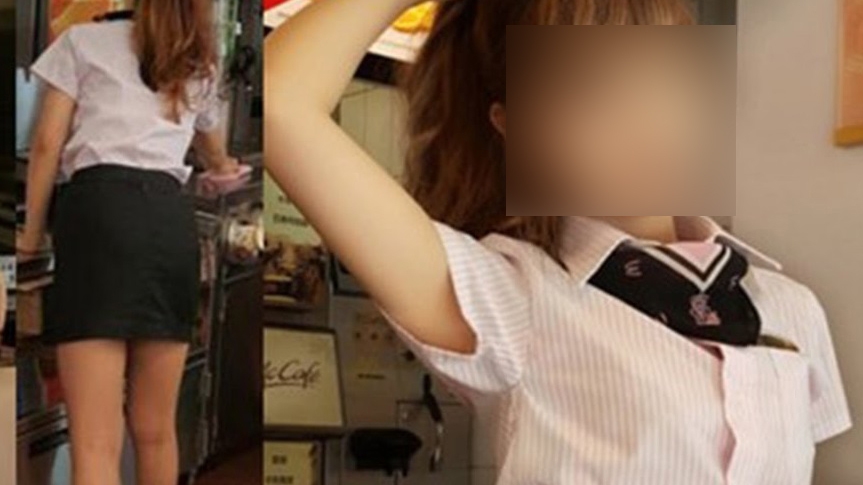 Oamenii din restaurant stăteau la coadă ca să o vadă pe ea, aşa că s-a aşezat şi el în rând. A scos aparatul de fotografiat şi a rămas mască când casieriţa s-a întors. Cum arată tânăra