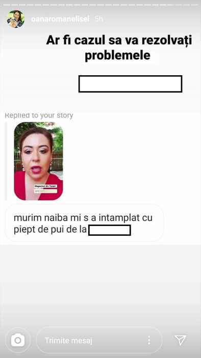 Episod neplăcut pentru Oana Roman, după ce s-a întors de la cumpărături: “Mi s-a făcut rău”. Ce a găsit într-o pungă cu carne
