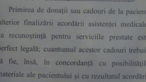 Afis intr-un spital de copii din Cluj: "Primirea de donatii sau cadouri de la pacienti este legala"