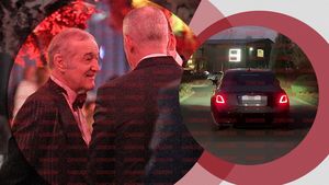 Gigi Becali, apariție fabuloasă la cununia cu 400 de invitați organizată de Ianis Hagi. A ajuns cu Rolls-ul și... + Show în local