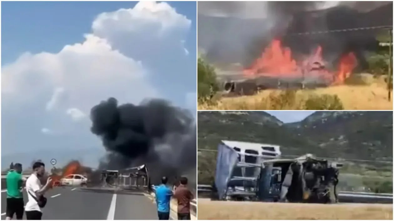 Filmul accidentului din drumul către Thassos! 3 persoane au murit pe loc: ar fi și români printre ei