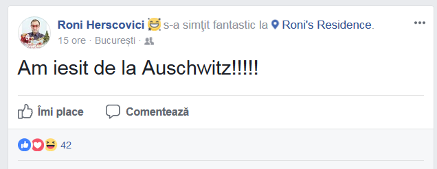 Reacţia lui Roni Herşcovici după ce a părăsit arestul: ”Am ieşit de la Auschwitz…”