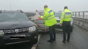 Carambol cu 21 de mașini, în Mureş. Traficul rutier este oprit în totalitate