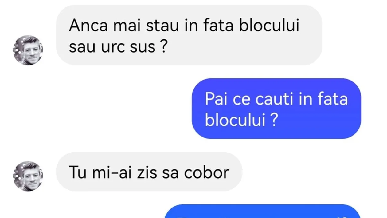 BANC | Anca, mai stau în fața blocului sau urc sus?
