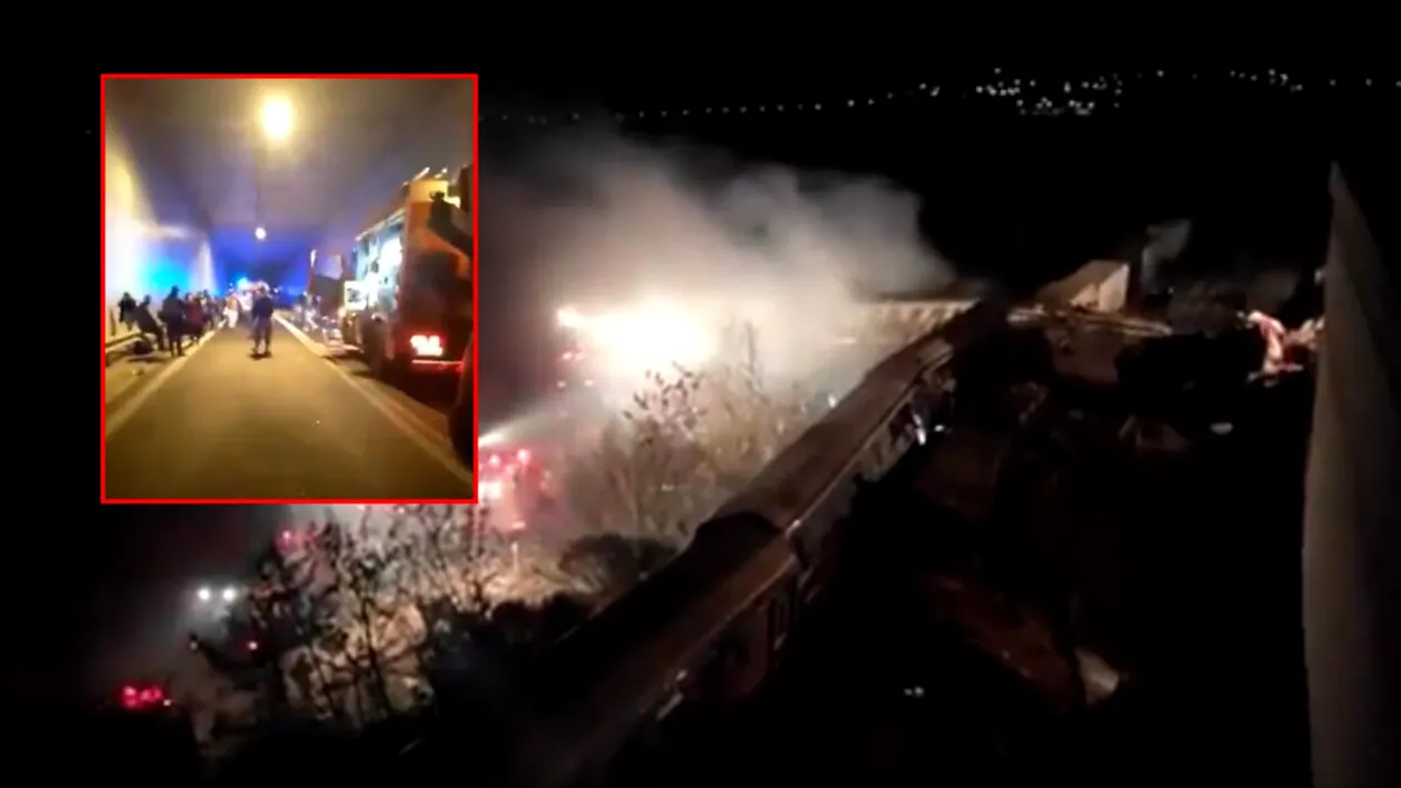 Tragedie de proporții în Grecia, după ce două trenuri s-au ciocnit! Sunt cel puțin 36 de morți și 85 de răniți