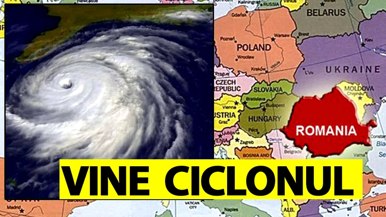 ANM, avertizare meteo extremă. Un ciclon se apropie amenințător spre România