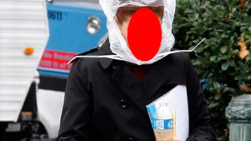 Si-a pus punga-n cap ca sa nu-si strice freza. Vezi despre ce cunoscuta actrita e vorba