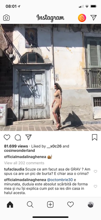 Mădălina Ghenea a răbufnit pe rețelele de socializare, după ce o prietenă virtuală i-a spus că are burtă