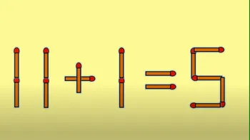 Test de inteligență | Mutați un singur chibrit pentru a corecta 11 + 1 = 5