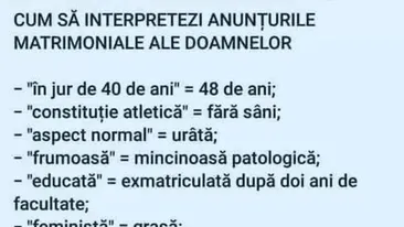 BANC | Femeile și anunțurile matrimoniale