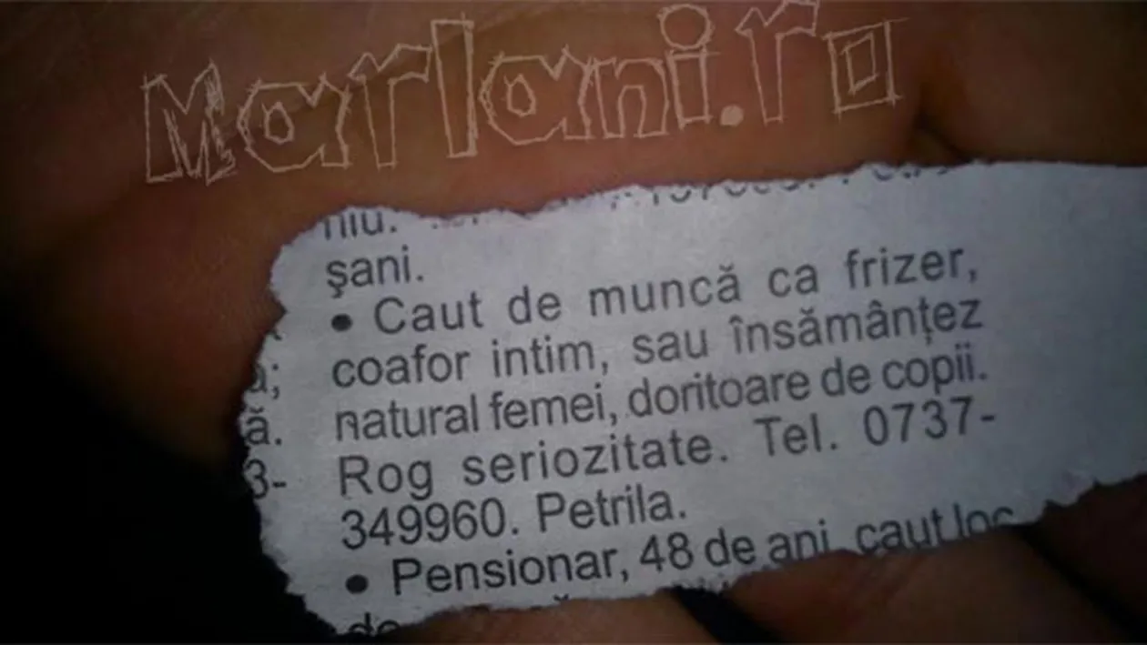 Cel mai penibil anunt pentru un loc de muncă! Ce vrea să facă acest somer te va face să râzi in hohote: Rog seriozitate