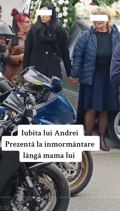 Imaginile durerii de la înmormântarea lui Andrei din Galați. Iubita care a dat cu mașina peste el, distrusă