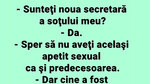 Bancul începutului de săptămână | Noua secretară a șefului