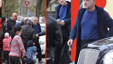 Gigi Becali a cedat “asaltului” nevoiașilor, în fața “Palatului”