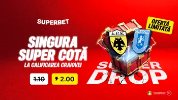(P) Super Drop într-o zi mare pentru Universitatea Craiova: cotă 2.00 pe Superbet pentru calificare!
