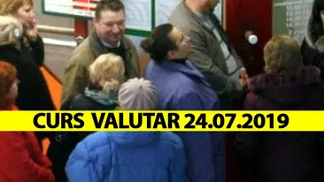 Curs valutar 24 iulie 2019. Cod galben pe piața bancară: Câți lei costă azi 1 euro
