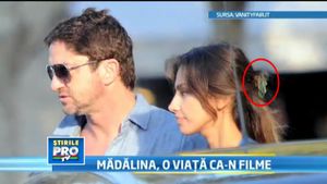 Nu se mai desparte de accesoriul norocos! Madalina Ghenea si-a adus talismanul in Romania si l-a purtat fara incetare