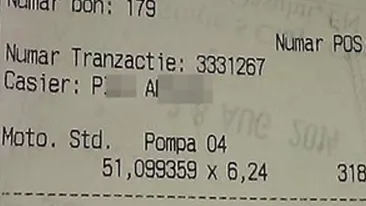 Un şofer şi-a făcut plinul la o benzinărie din Cluj. Nu i-a venit să creadă ce a văzut pe bon. „Am sunat imediat la Politie