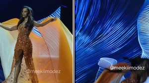 Clipe de panică la Miss Universe! O concurentă a călcat în gol și căzut de pe scenă