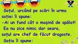 BANC | Soțul, urcând pe scări în urma soției, îi spune: "Ai un fund cât o mașină de spălat!"