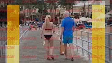 VIDEO RAR cu blonda lui GEORGE SIMION în vacanța din Egipt. Bogata candidată AUR, filmată mergând șmecherește în bikini!