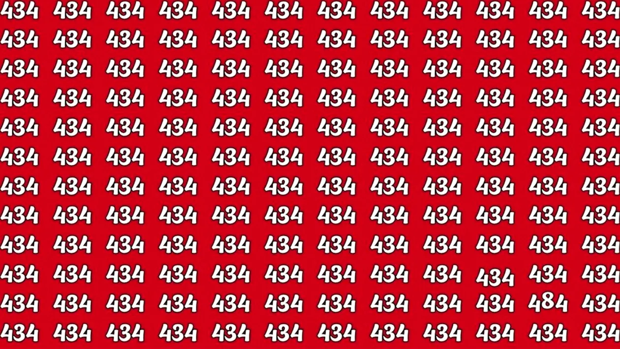 TEST IQ | Nu toate numerele din imagine sunt 434. Găsiți-l pe cel diferit!