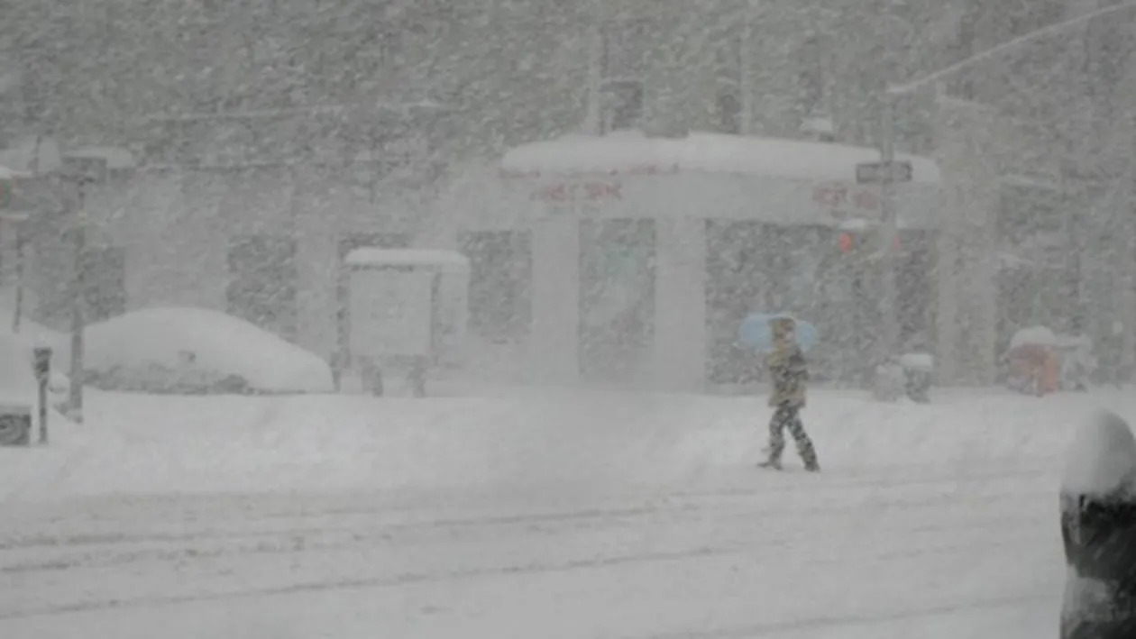FURTUNĂ de zăpadă în nord-estul SUA: Mii de zboruri au fost anulate, numeroase şcoli închise