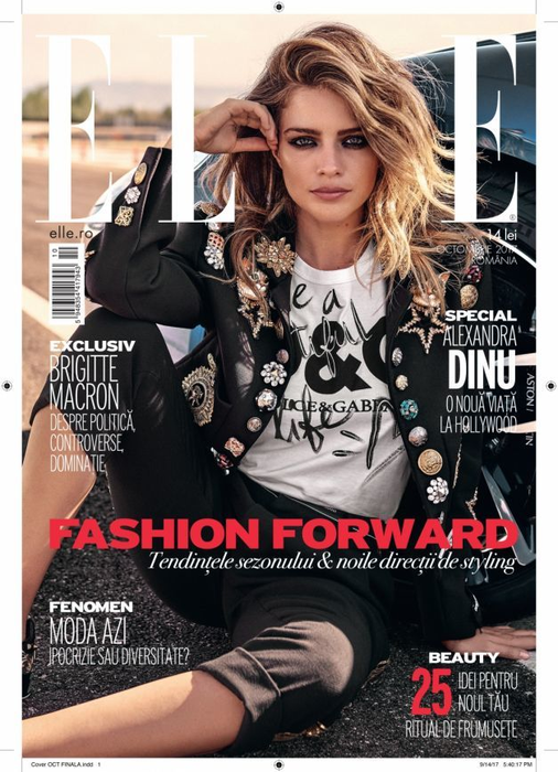 Alexandra Dinu apare pe coperta revistei „Elle”