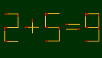 Test IQ exclusiv pentru genii | 2 + 5 = 9 este greșit. Pentru a corecta egalitatea, mutați un singur chibrit