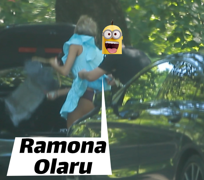 Momentul în care amicul i-a ridicat sexy-asistentei fustița