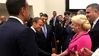 Viorica Dăncilă, întâlnire cu Emmanuel Macron. A stat la aceeași masă cu Angela Merkel și Boris Johnson